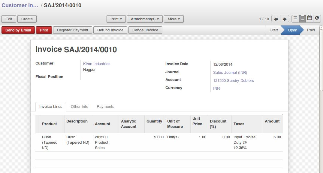 SuperSimpleSoftware erp for Accounts department managing Customer Invoices