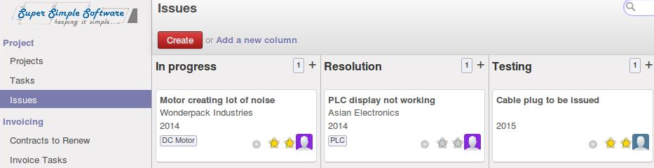 SuperSimpleSoftware-BusinessCenter-Project-Management-Issues SuperSimpleSoftware BusinessCenter erp for Project Management Issues